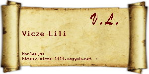 Vicze Lili névjegykártya