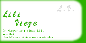 lili vicze business card